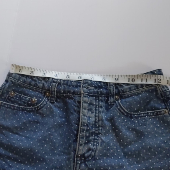 Polka Dot Jean shorts / Swiss dot denim shorts - Picture 6 of 7